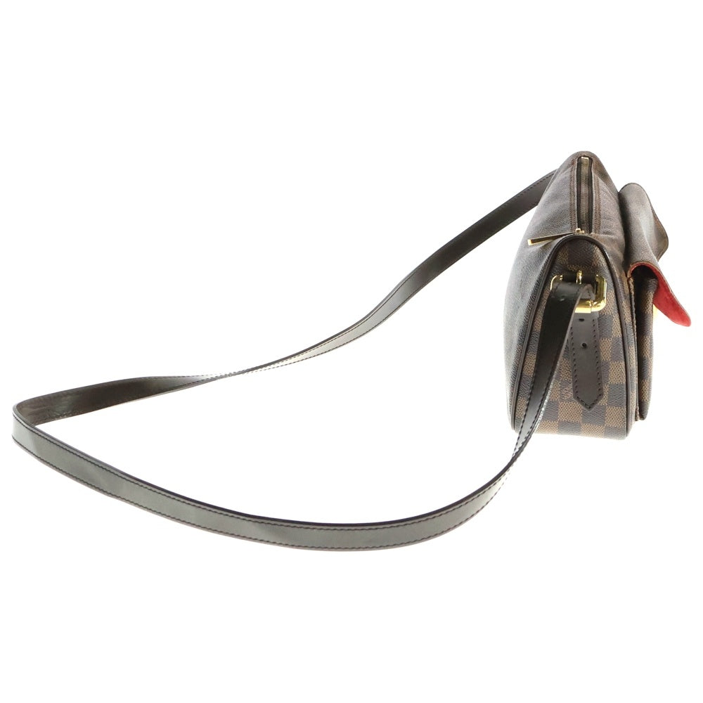 LOUIS VUITTON(ルイヴィトン) ラヴェッロ GM ダミエ エベヌ PVC レザー ショルダーバッグ ゴールド金具 ブラウン N60006
