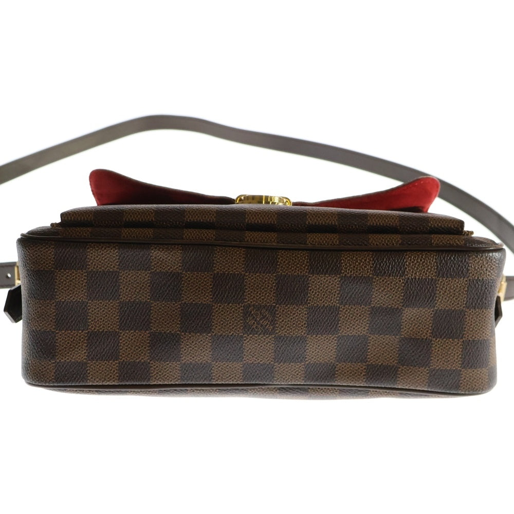 LOUIS VUITTON(ルイヴィトン) ラヴェッロ GM ダミエ エベヌ PVC レザー ショルダーバッグ ゴールド金具 ブラウン N60006