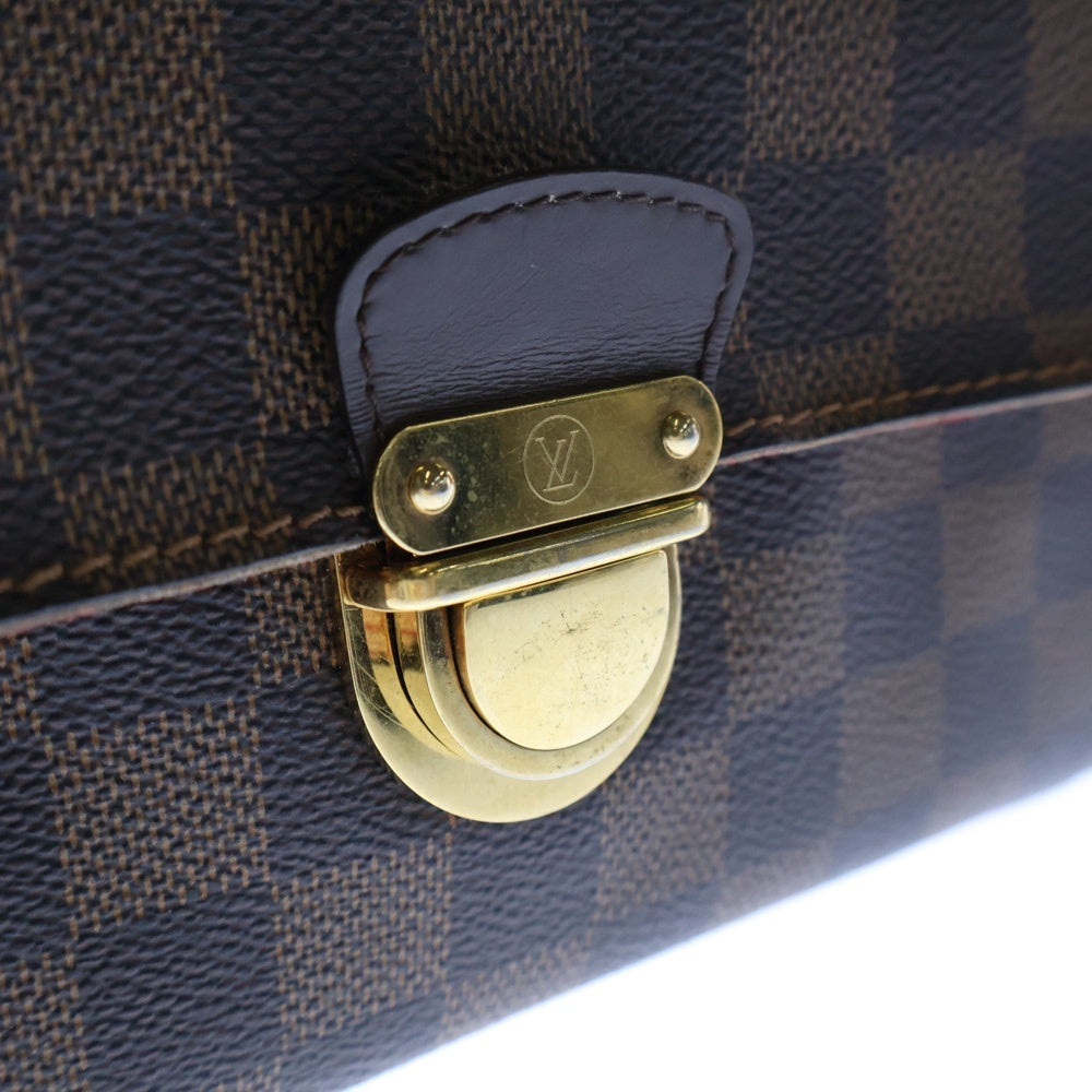 LOUIS VUITTON(ルイヴィトン) ラヴェッロ GM ダミエ エベヌ PVC レザー ショルダーバッグ ゴールド金具 ブラウン N60006