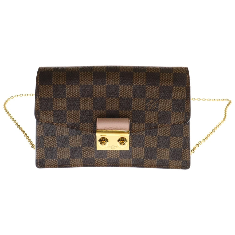 LOUIS VUITTON(ルイヴィトン) ポルトフォイユ クロワゼット マグノリア ダミエ PVC レザー チェーン ショルダーバッグ ゴールド金具 ブラウン N60287