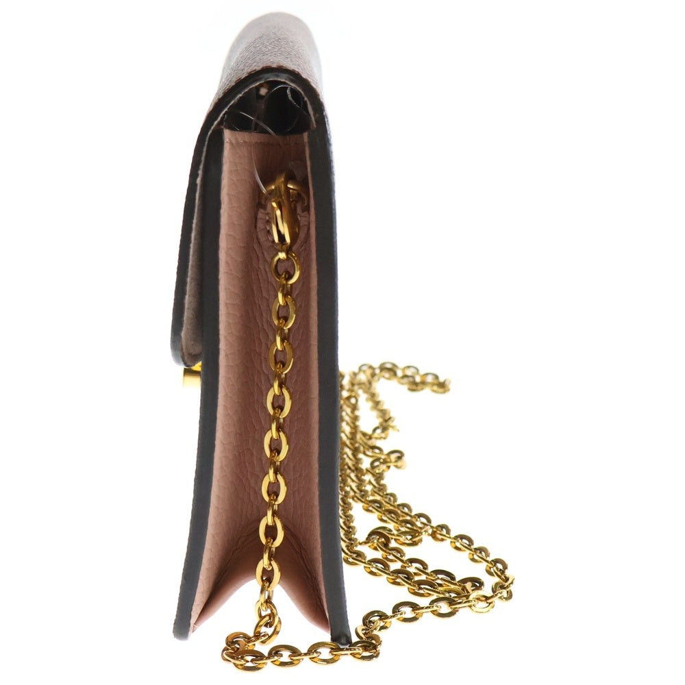 LOUIS VUITTON(ルイヴィトン) ポルトフォイユ クロワゼット マグノリア ダミエ PVC レザー チェーン ショルダーバッグ ゴールド金具 ブラウン N60287