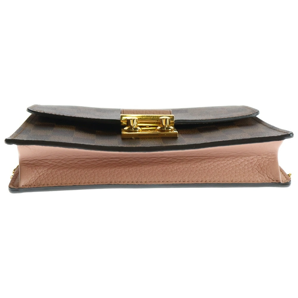 LOUIS VUITTON(ルイヴィトン) ポルトフォイユ クロワゼット マグノリア ダミエ PVC レザー チェーン ショルダーバッグ ゴールド金具 ブラウン N60287