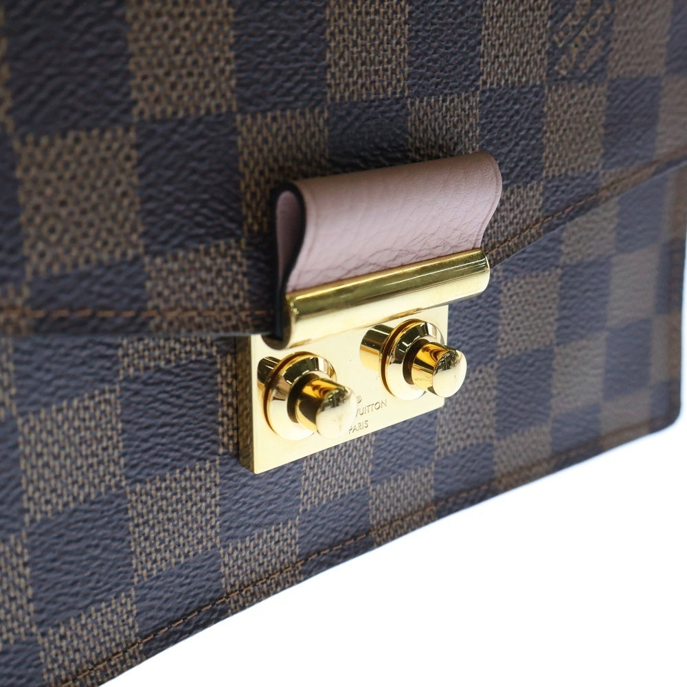 LOUIS VUITTON(ルイヴィトン) ポルトフォイユ クロワゼット マグノリア ダミエ PVC レザー チェーン ショルダーバッグ ゴールド金具 ブラウン N60287