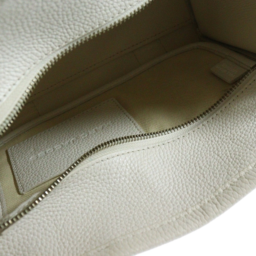 MARC JACOBS(マークジェイコブス) ザ レザー ミディアム トート 2WAY ハンド ショルダーバッグ シルバー金具 ホワイト H004L01PF21