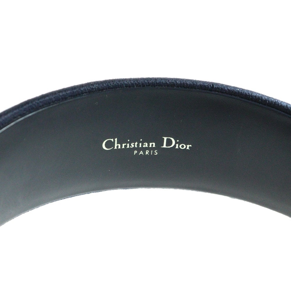 Christian Dior(クリスチャンディオール) オブリーク ネイビー キャンバス ヘアバンド カチューシャ ヘアアクセサリー
