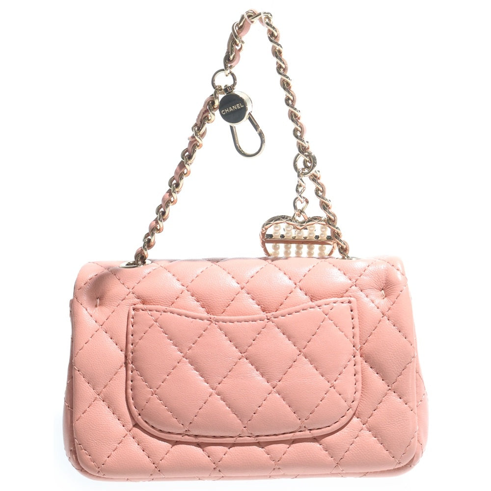 CHANEL(シャネル) マトラッセ クラシック ミニ ダブルフラップ シングルチェーンバッグ ピンク ラムスキン ゴールド金具 AP4760