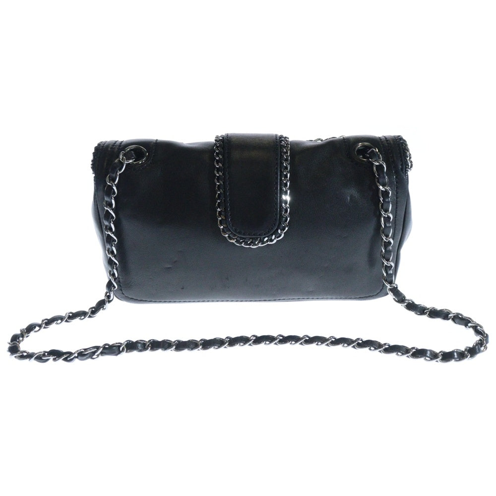 CHANEL(シャネル) ラグジュアリーライン ココマーク ラムスキン レザー チェーン ショルダーバッグ シルバー金具 ブラック 11番台