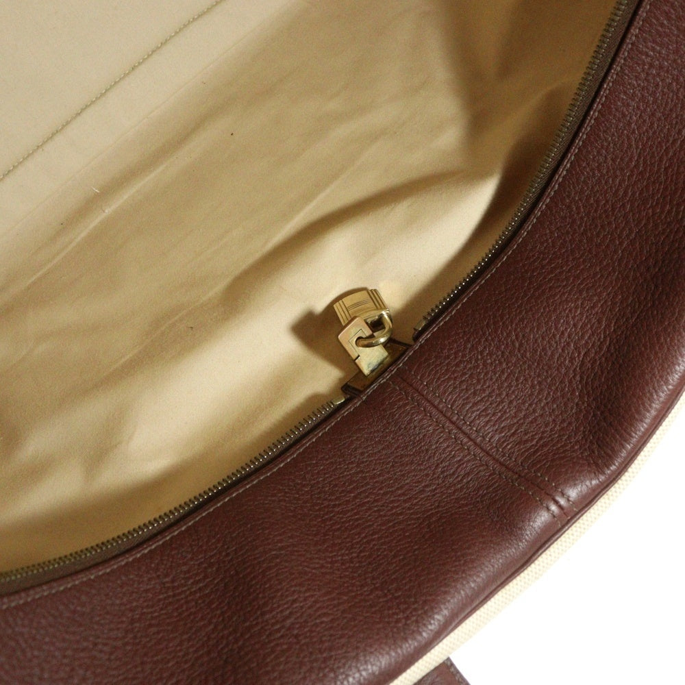 HERMES(エルメス) ヴィクトリア50 トワルアッシュ キャンバス トリヨンクレマンス レザー ハンド トラベル ボストンバッグ ゴールド金具 ベージュ/ブラウン