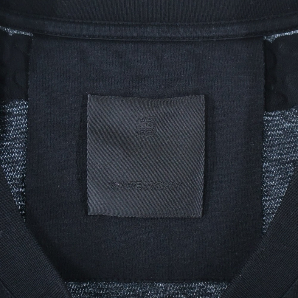GIVENCHY(ジバンシィ) 21SS エンボス チェーン グラフィック 袖ロゴプリント 半袖Tシャツ カットソー ブラック BM712P3Y6B