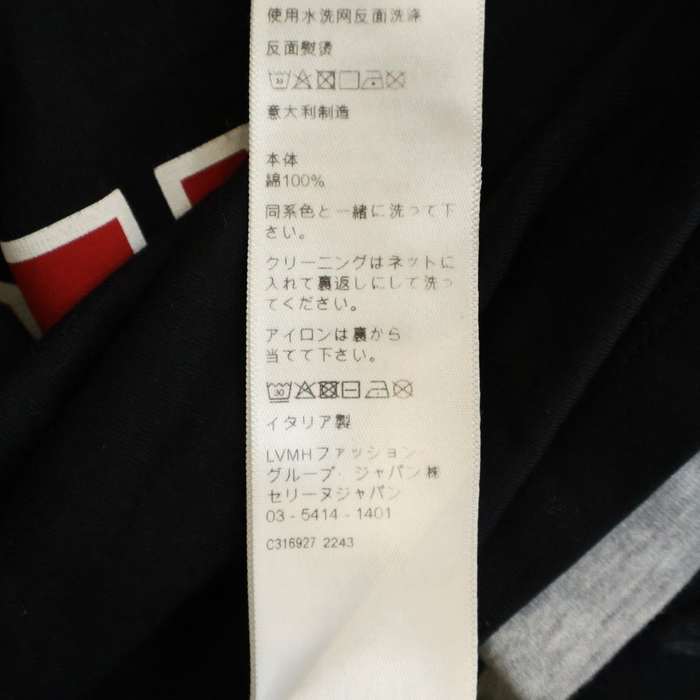 CELINE(セリーヌ) 23SS エディ期 16 Skater Tee レイヤードデザイン ナンバリングロゴプリント ロングスリーブ 長袖Tシャツ カットソー ブラック/グレー 2X87E671Q