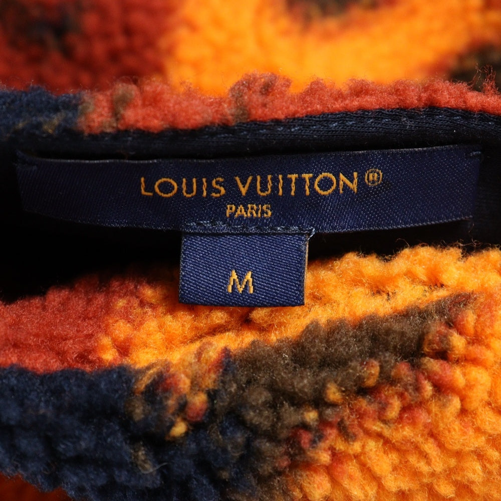 LOUIS VUITTON(ルイヴィトン) 24SS リバーシブル モノグラムロゴ カモフラ 迷彩柄 ボア ジップアップ ノースリーブジャケット ベスト ネイビー/オレンジ RM241M DFX HQY21W