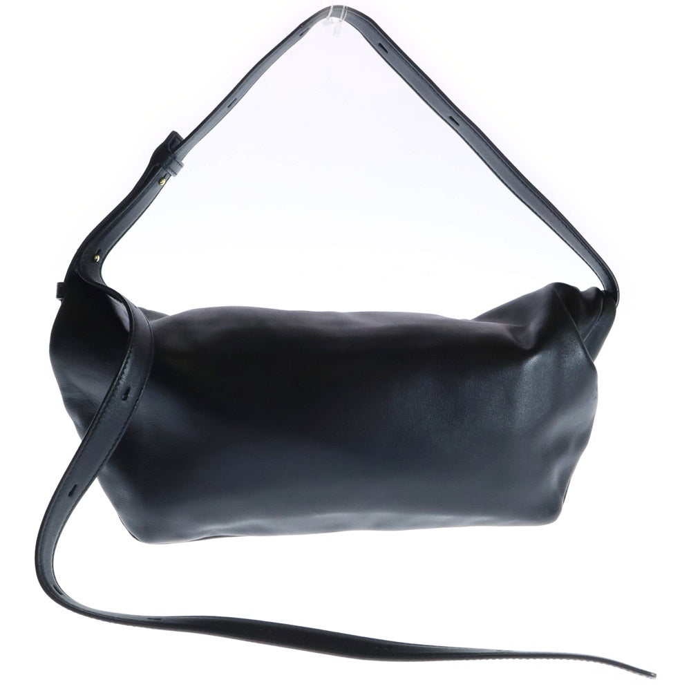 JIL SANDER NAVY(ジルサンダーネイビー) ロールアップ クロスボディバッグ ハンドバッグ ワンショルダーバッグ ブラック ゴールド金具 レザー