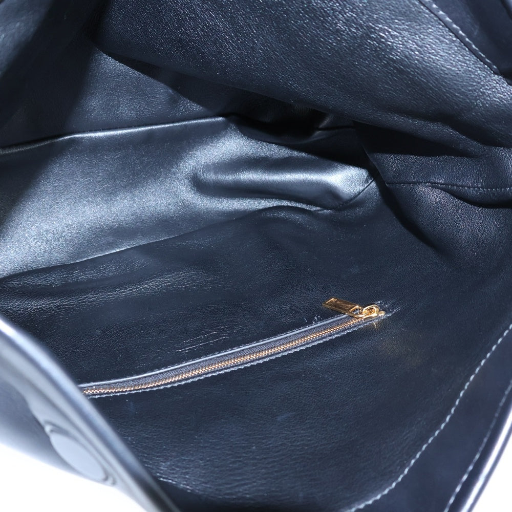 JIL SANDER NAVY(ジルサンダーネイビー) ロールアップ クロスボディバッグ ハンドバッグ ワンショルダーバッグ ブラック ゴールド金具 レザー