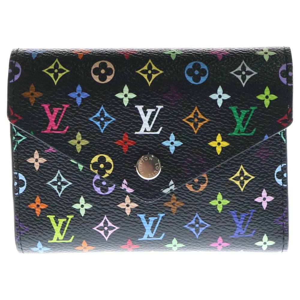 LOUIS VUITTON(ルイヴィトン) LV モノグラム マルチカラー ポルトフォイユ・ヴィクトリーヌ コインケース 財布 ブラック マルチカラー シルバー金具 PVC M14163