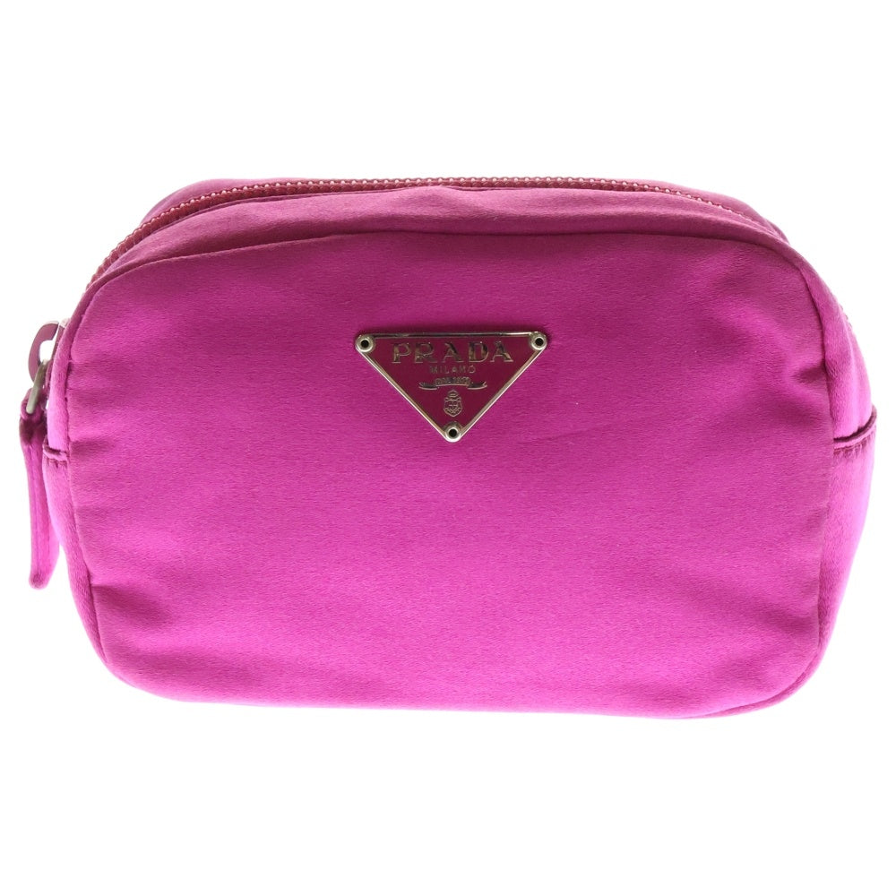 PRADA(プラダ) ポーチ ケース 小物入れ パープル ピンク サテン 1N0339
