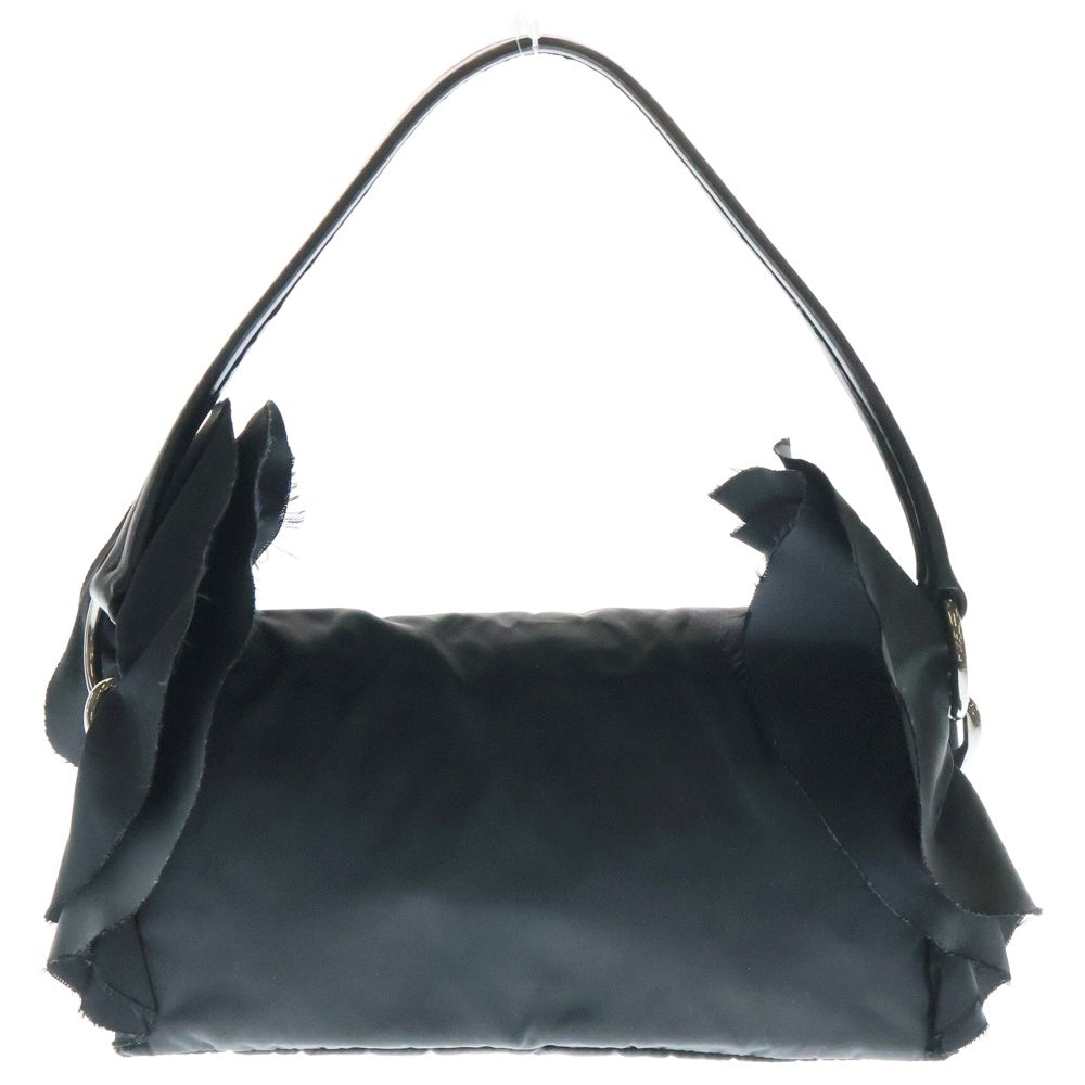 PRADA(プラダ) フリル ワンショルダーバッグ ハンドバッグ ブラック シルバー金具 テスート×レザー BR4023