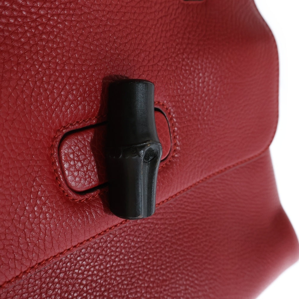GUCCI(グッチ) バンブーデイリー 2wayハンドバッグ ショルダーバッグ ハンドバッグ レッド シルバー金具 レザー 370831