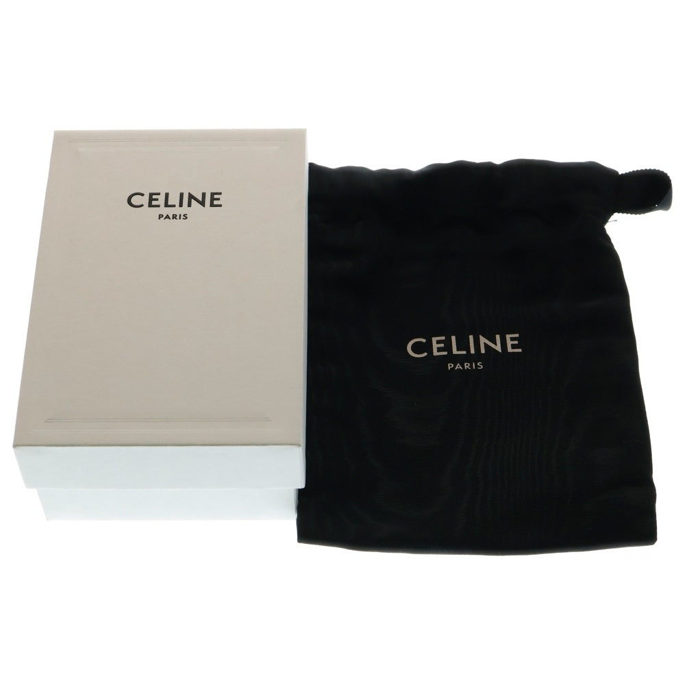 CELINE(セリーヌ) スモールトリフォールドウォレット コンパクトウォレット コインケース 三つ折り財布 ゴールド金具 ボルドー レッド レザー