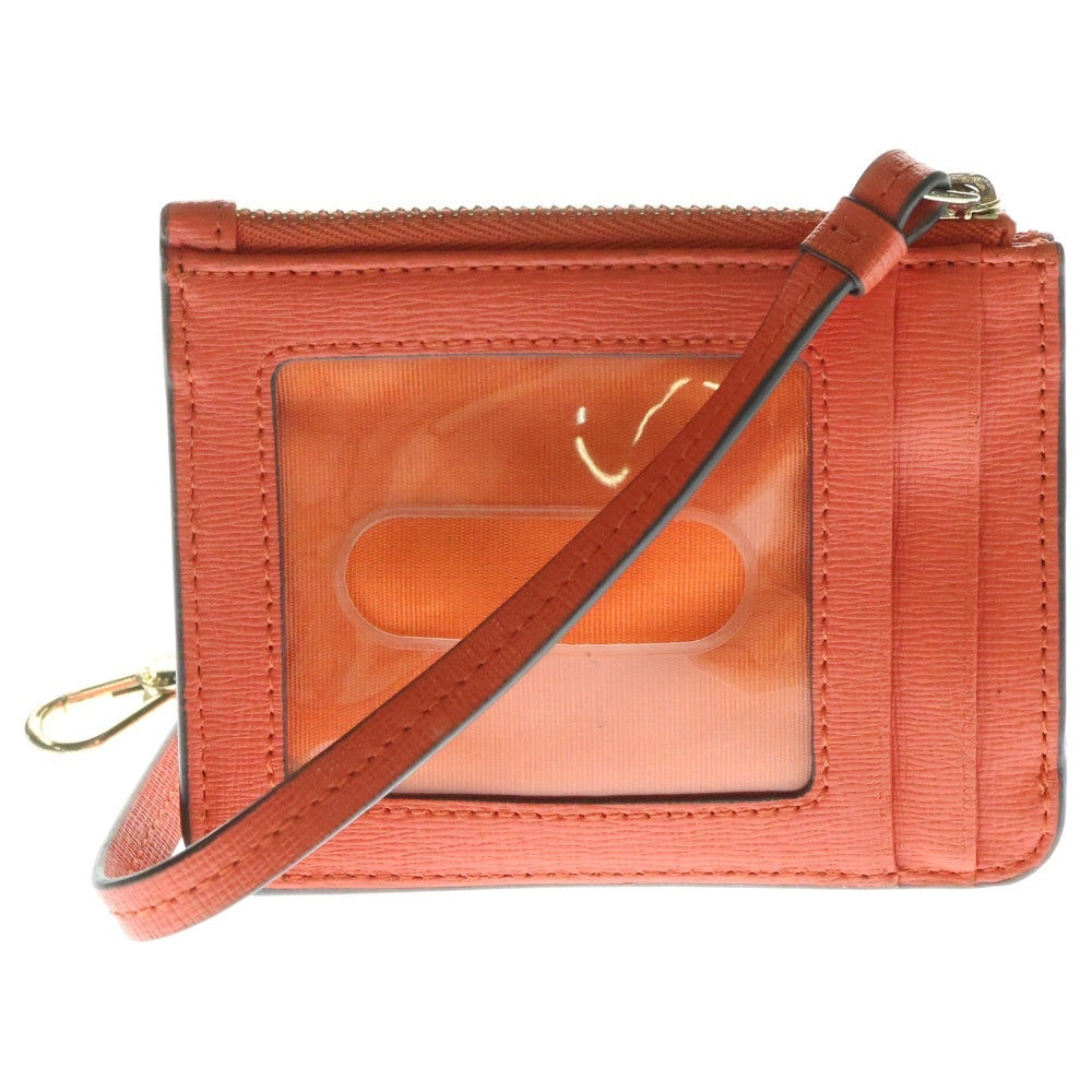 FURLA(フルラ) ロゴレザーカードコインホルダー オレンジ