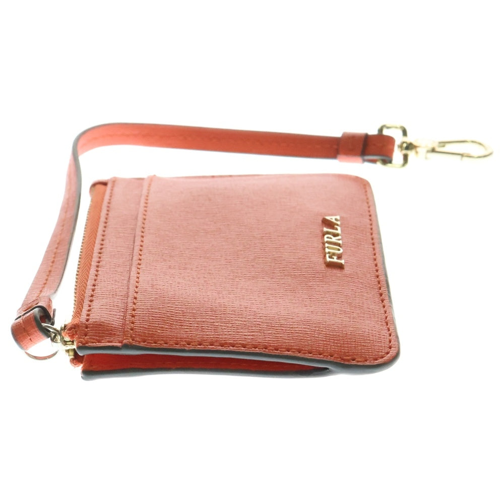 FURLA(フルラ) ロゴレザーカードコインホルダー オレンジ