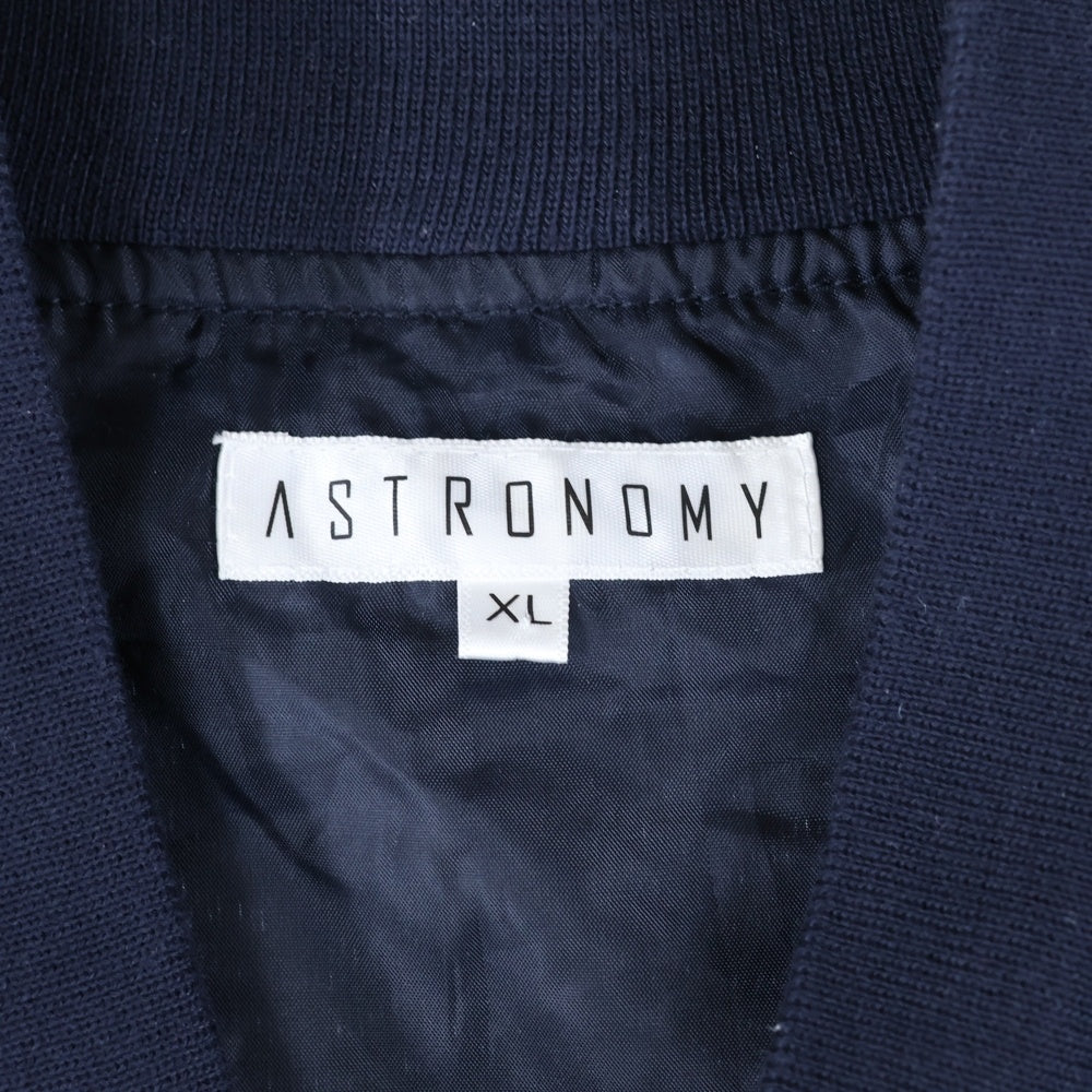 ASTRONOMY(アストロノミー) ASTRONOMY アストロノミー ポリエステル ジップアップ ボンバージャケット ブルゾン MA-1 ネイビー