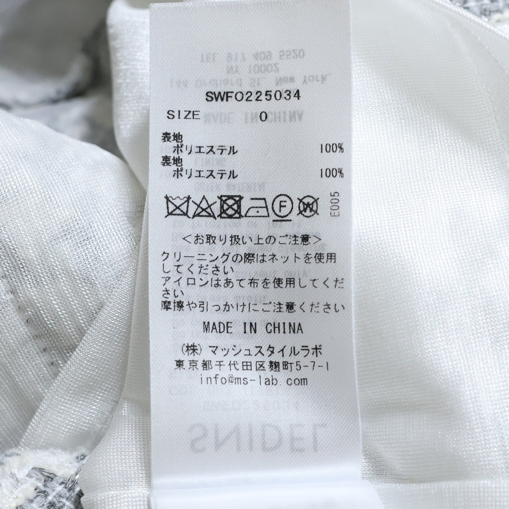 snidel(スナイデル) チェック総柄 ラメ ツイード ノースリーブ ミニ ジャンパースカート ワンピース シルバー/ホワイト レディース