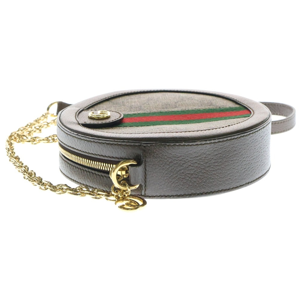 GUCCI(グッチ) オフディア GGスプリーム チェーンレザーショルダーバッグ ブラウン レディース 550618
