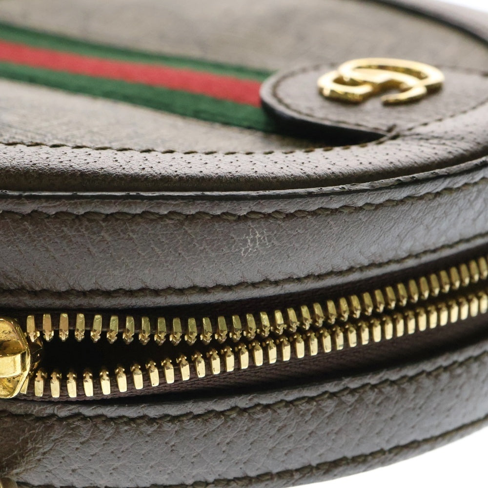 GUCCI(グッチ) オフディア GGスプリーム チェーンレザーショルダーバッグ ブラウン レディース 550618