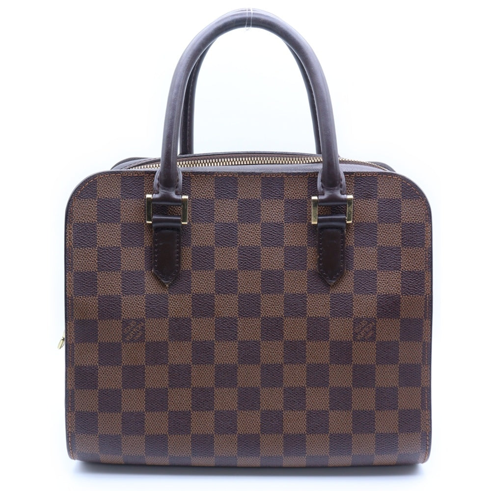 LOUIS VUITTON(ルイヴィトン) ダミエ トリアナ ハンドバッグ ブラウン ゴールド金具 レザー×PVC N51155