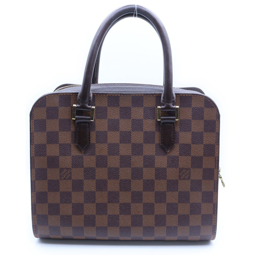 LOUIS VUITTON(ルイヴィトン) ダミエ トリアナ ハンドバッグ ブラウン ゴールド金具 レザー×PVC N51155