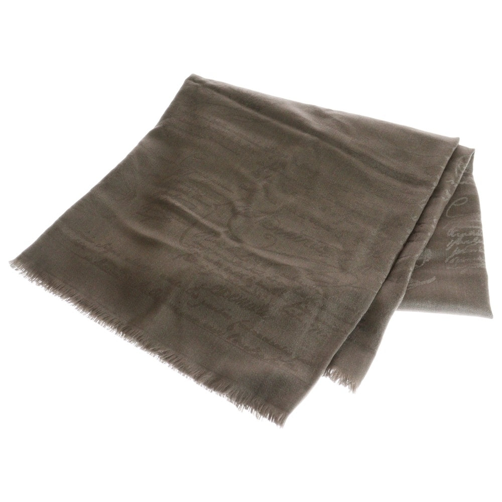 Berluti(ベルルッティ) カリグラフィ ストール ベージュ スクリット ウール×シルク スカーフ マフラー