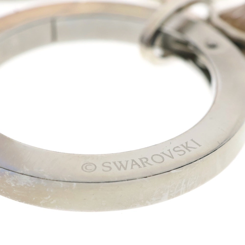 SWAROVSKI(スワロフスキー) クリスタル カラビナ キーリング シルバー/ブラウン レディース