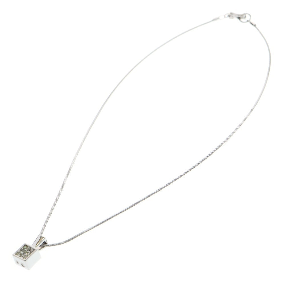 SWAROVSKI(スワロフスキー) パフュームボトル スクエア ラインストーン パヴェクリスタル チェーンネックレス シルバー