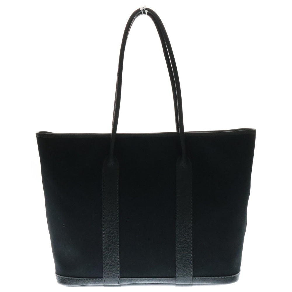 HERMES(エルメス) ガーデンジップMM トワルオフィシエ ネコンダ レザー切替キャンパストートバッグ ブラック □M刻印