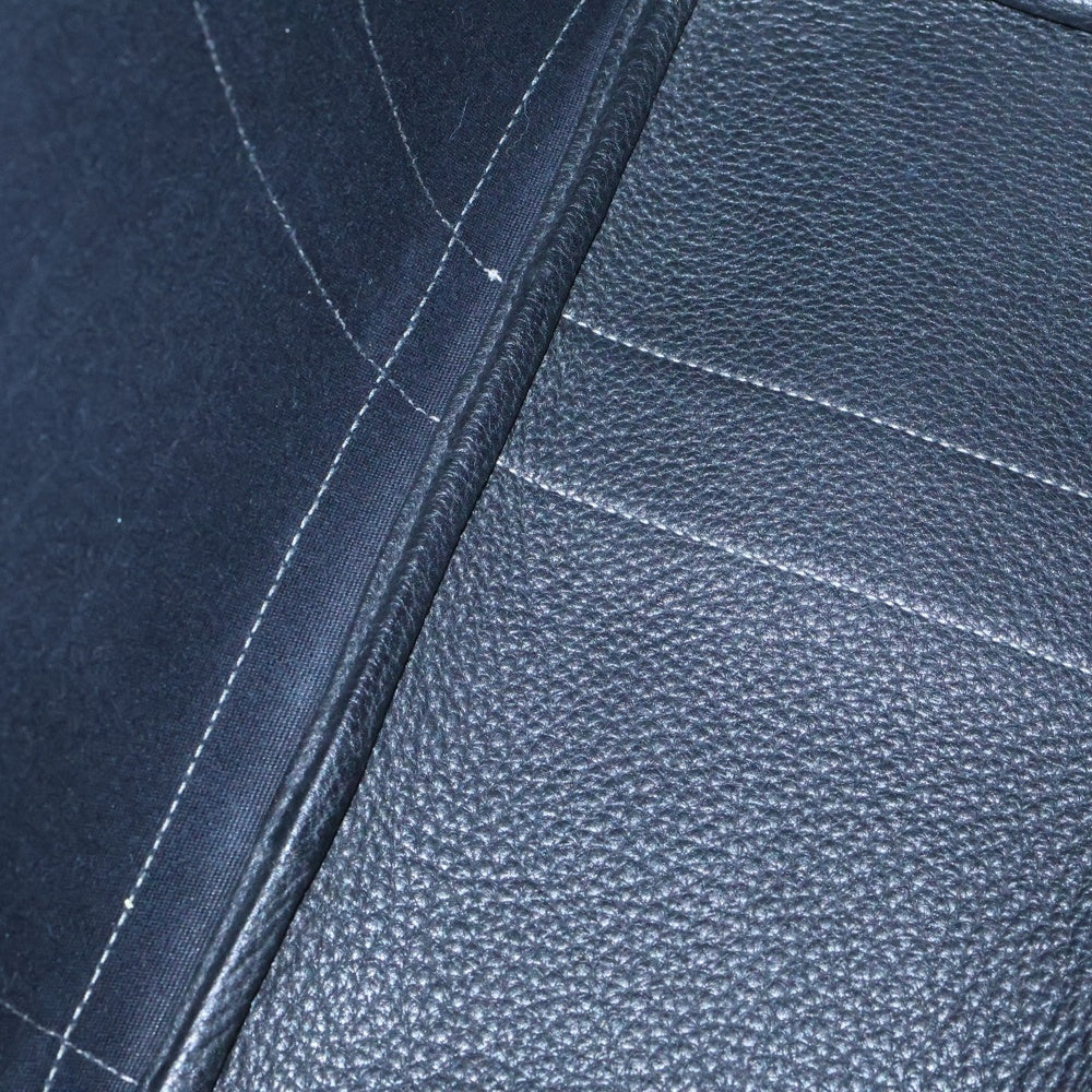 HERMES(エルメス) ガーデンジップMM トワルオフィシエ ネコンダ レザー切替キャンパストートバッグ ブラック □M刻印