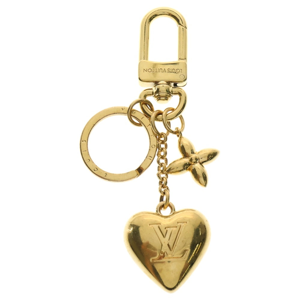 LOUIS VUITTON(ルイヴィトン) LVハート チャーム キーホルダー ゴールド GP メタル M01142