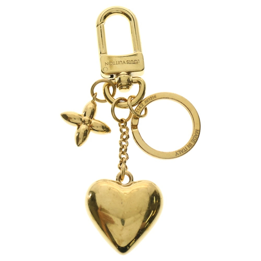 LOUIS VUITTON(ルイヴィトン) LVハート チャーム キーホルダー ゴールド GP メタル M01142