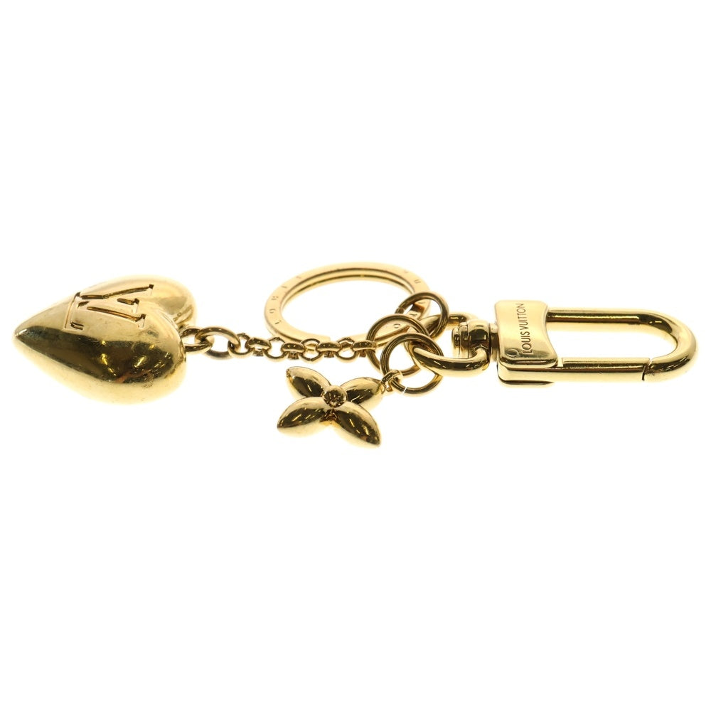 LOUIS VUITTON(ルイヴィトン) LVハート チャーム キーホルダー ゴールド GP メタル M01142