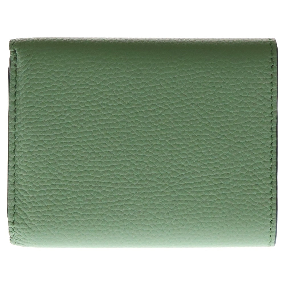 LOEWE(ロエベ) アナグラム トライフォールドウォレット グリーン レザー 三つ折り財布