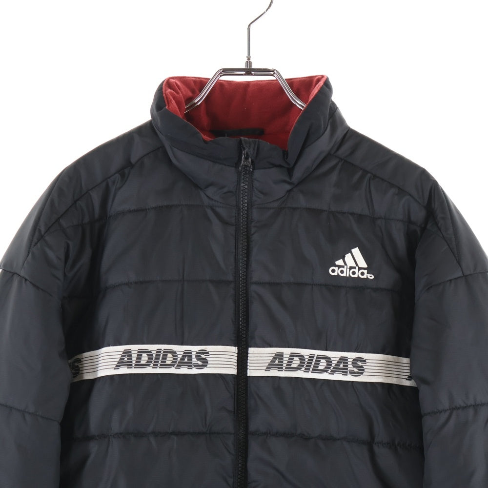 adidas(アディダス) ロゴプリント 中綿 ジップアップ ジャケット ブラック キッズ