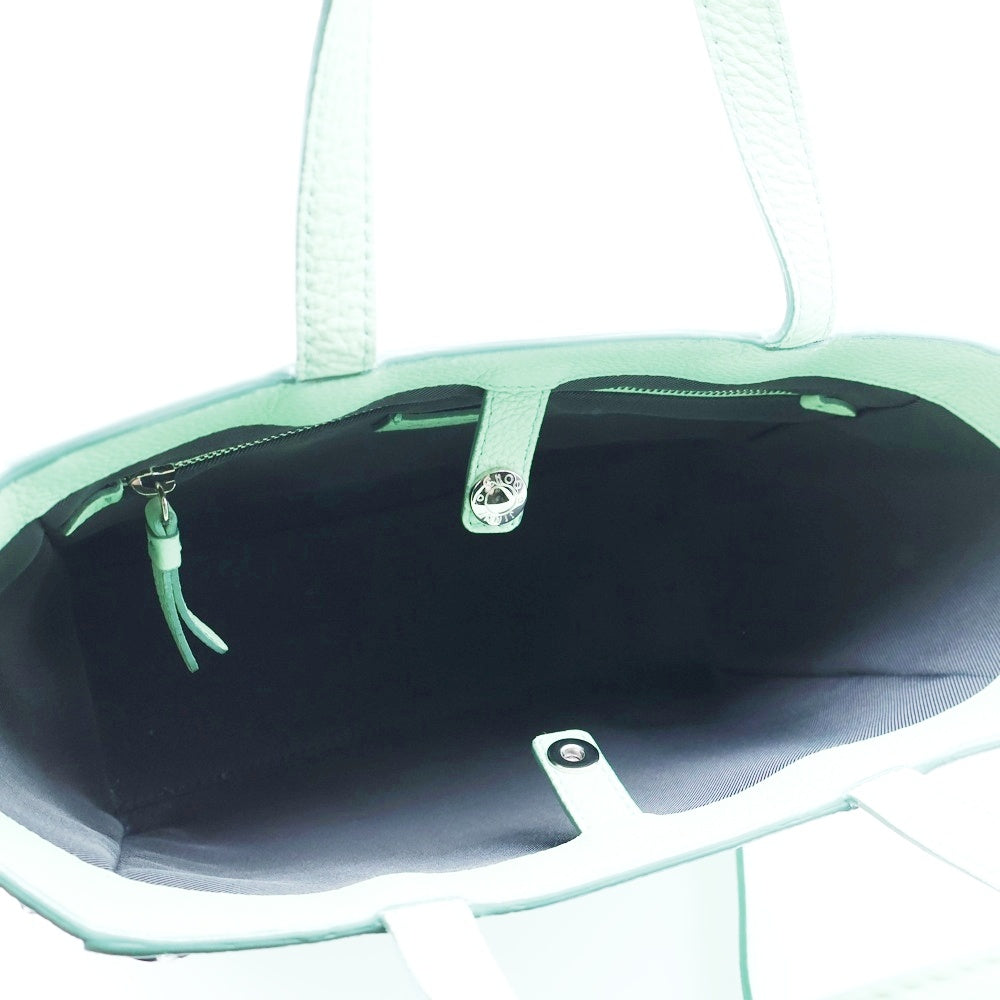 JIMMY CHOO(ジミーチュウ) スタースタッズ 2WAYハンドバック ショルダーバッグ ライトグリーン シルバー金具 レザー