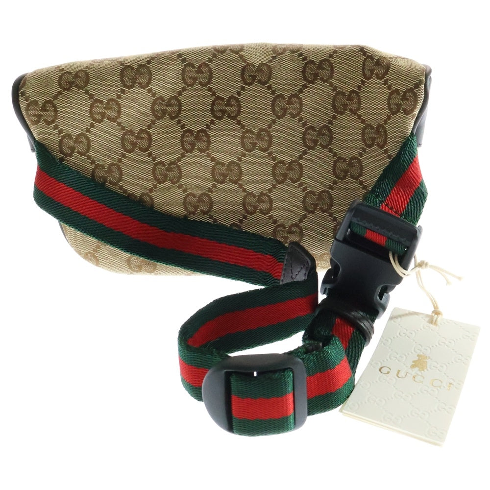 GUCCI(グッチ) チルドレンズ GGキャンバス ウエストバッグ ボディバッグ ショルダーバッグ ベージュ×ブラウン ブラウン金具 レザー×キャンバス 311159