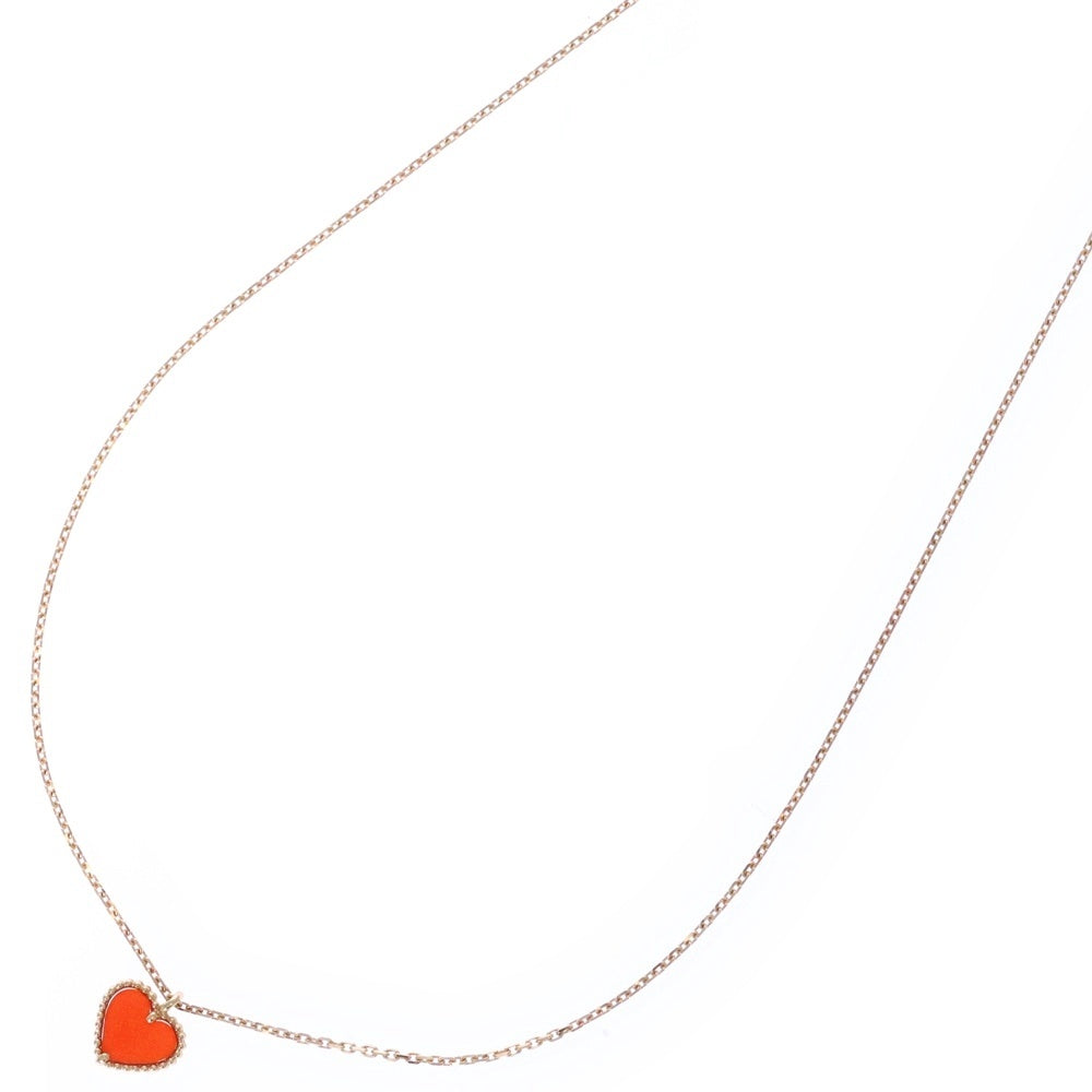Van Cleef & Arpels(ヴァンクリーフアンドアーペル) スウィートアルハンブラ ハート カーネリアン ネックレス K18PG ピンクゴールド VCARN59N00 ジュエリー アクセサリー