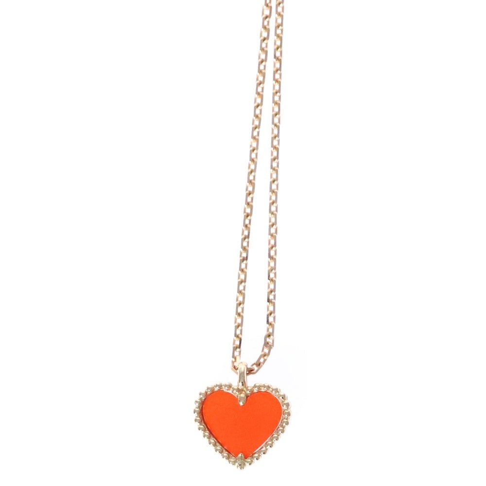 Van Cleef & Arpels(ヴァンクリーフアンドアーペル) スウィートアルハンブラ ハート カーネリアン ネックレス K18PG ピンクゴールド VCARN59N00 ジュエリー アクセサリー
