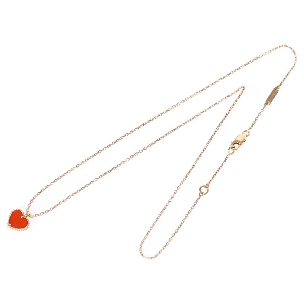 Van Cleef & Arpels(ヴァンクリーフアンドアーペル) スウィートアルハンブラ ハート カーネリアン ネックレス K18PG ピンクゴールド VCARN59N00 ジュエリー アクセサリー