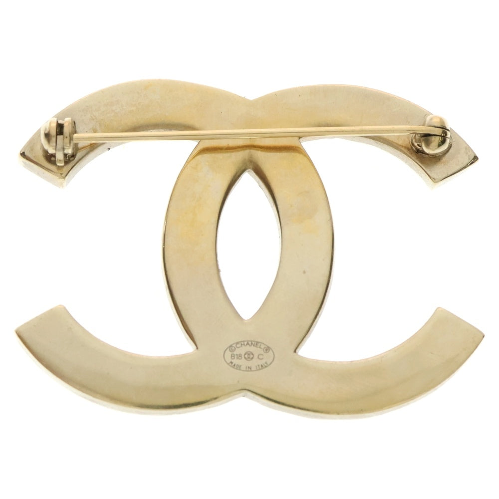 CHANEL(シャネル) ココマーク ラインストーン ブローチ バッジ ゴールド GP B18C