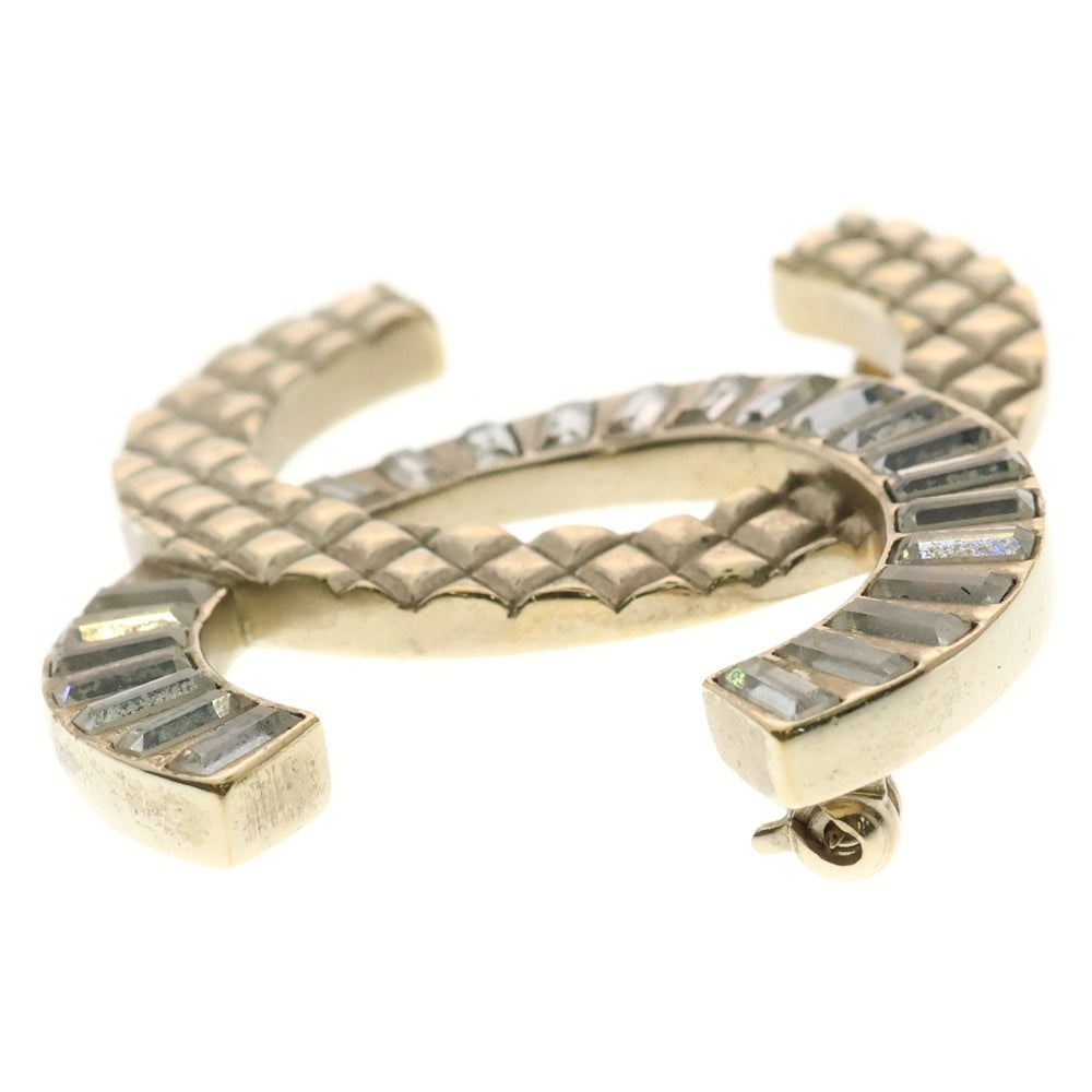 CHANEL(シャネル) ココマーク ラインストーン ブローチ バッジ ゴールド GP B18C