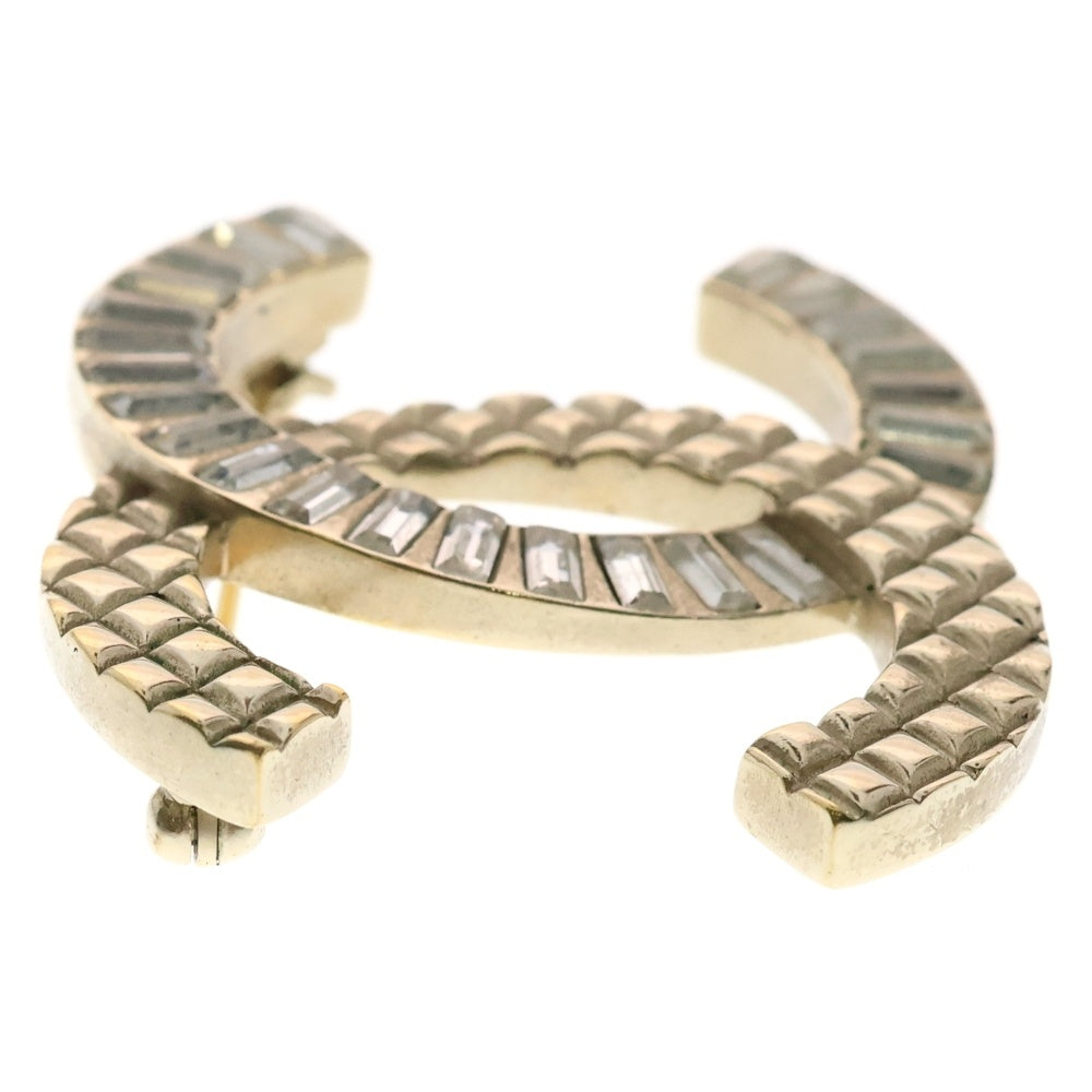 CHANEL(シャネル) ココマーク ラインストーン ブローチ バッジ ゴールド GP B18C