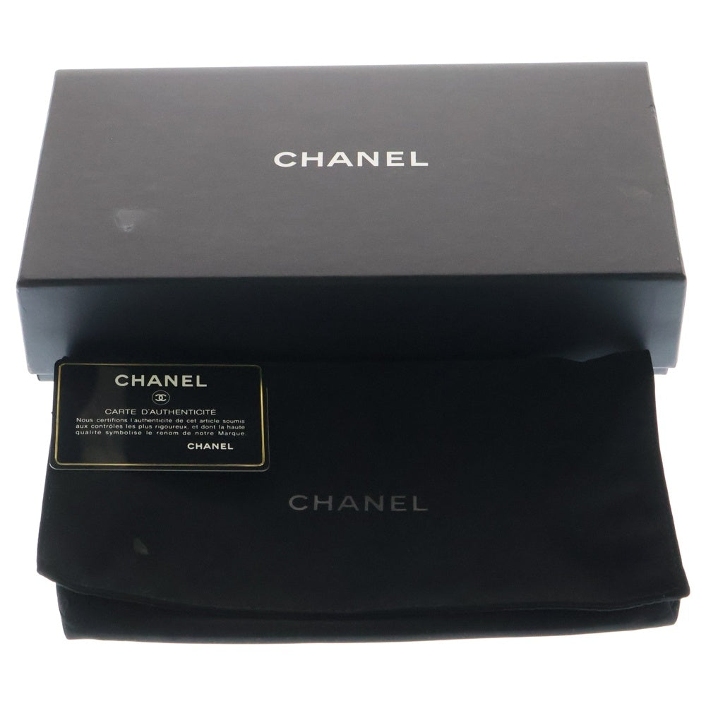 CHANEL(シャネル) ココマーク マトラッセクラシック キャビアスキン レザーロングフラップウォレット 長財布 ブラック