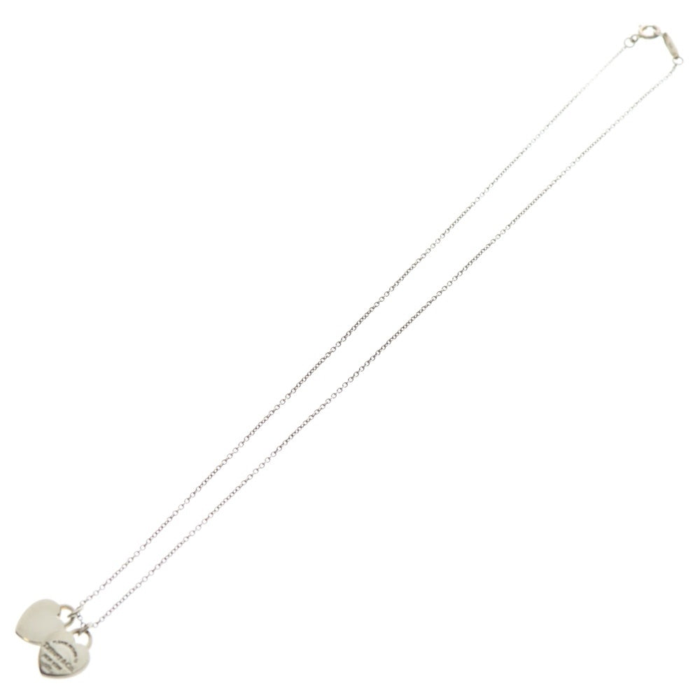 TIFFANY&Co(ティファニー) リターントゥ ティファニー ダブルハートネックレス ペンダント チェーン シルバー SV925 3g
